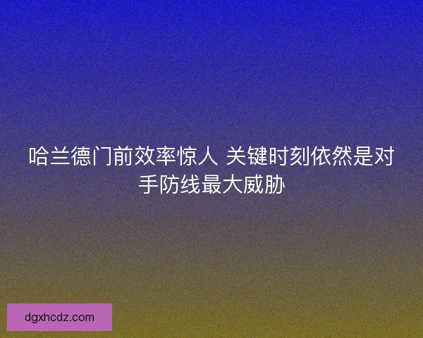 哈兰德门前效率惊人 关键时刻依然是对手防线最大威胁